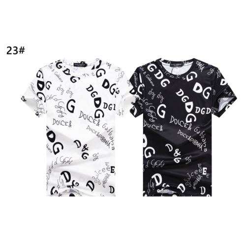 ラウンドネック プリント 半袖Tシャツ 吸汗性に優れ 肌に馴染みやすい 2色可選 薄手 2022新作 ドルチェ&ガッバーナスーパーコピー