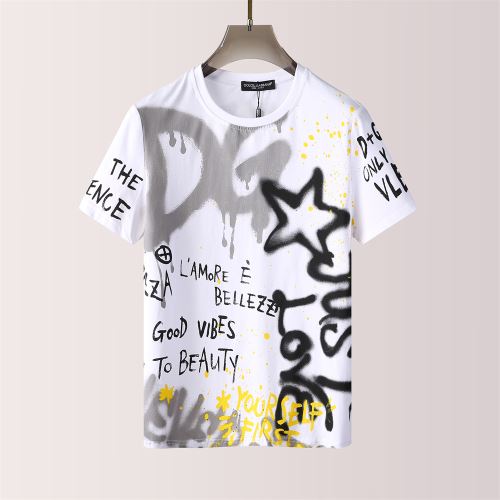2022新作 2色可選 プリント 半袖Tシャツ 通気性に優れた レイヤード風/重ね着風 超目玉 サイズ豊富 ドルチェ&ガッバーナスーパーコピー