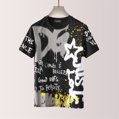 2022新作 2色可選 プリント 半袖Tシャツ 通気性に優れた レイヤード風/重ね着風 超目玉 サイズ豊富 ドルチェ&ガッバーナスーパーコピー