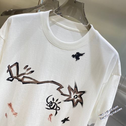 プリント 2022新作 ラウンドネック 半袖Tシャツ ディオール DIOR 2色可選 レジャー ドライ 優しいフィット感 豊富なサイズ ディオールスーパーコピー 激安
