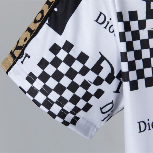 ラウンドネック 半袖Tシャツ ディオールスーパーコピー 格子縞 2022新作 ディオール DIOR レイヤード風 バリエーションに富む 高品質 人気
