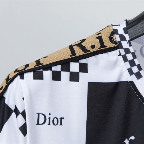 ラウンドネック 半袖Tシャツ ディオールスーパーコピー 格子縞 2022新作 ディオール DIOR レイヤード風 バリエーションに富む 高品質 人気