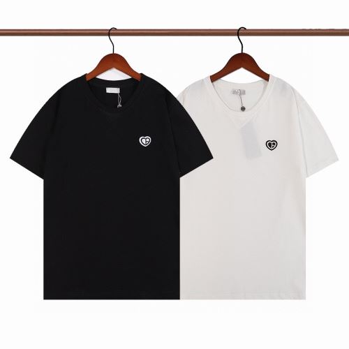 2色可選 ディオールブランドコピー 人気販売中 吸汗性に優れ スタイリッシュな印象 柔らかい手触り 2022新作 半袖Tシャツ 刺繍加工