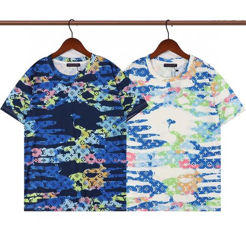 2022新作 2色可選 プリント ラウンドネック 肌に密着 クールビズ 半袖Tシャツ ルイ ヴィトンスーパーコピー 激安 ポップ