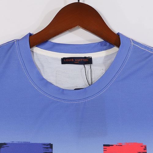 ラウンドネック 半袖Tシャツ 希少価値大！配色切替 収縮性のある 着回し度抜群 ルイ ヴィトンブランド コピー 2022新作