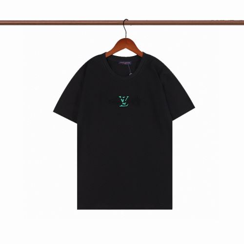 ポップ ルイ ヴィトンコピー 無地 2022新作 ラウンドネック 半袖Tシャツ 収縮性のある 優しいフィット感 2色可選