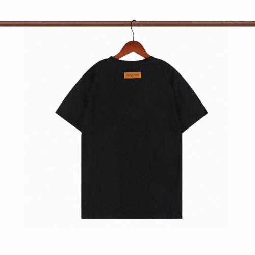 ポップ ルイ ヴィトンコピー 無地 2022新作 ラウンドネック 半袖Tシャツ 収縮性のある 優しいフィット感 2色可選