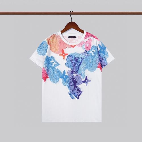 2色可選 2022新作 プリント 半袖Tシャツ コスパ最高のプライス 綿/コットン 着回し度抜群 デザイン性の高い ルイ ヴィトン偽物ブランド