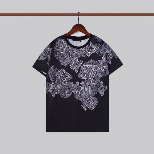 2色可選 2022新作 プリント 半袖Tシャツ コスパ最高のプライス 綿/コットン 着回し度抜群 デザイン性の高い ルイ ヴィトン偽物ブランド
