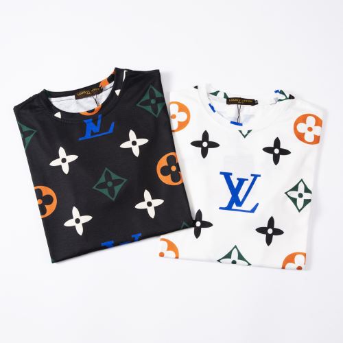 ルイ ヴィトンコピー ブランド 2色可選 半袖Tシャツ プリント 収縮性のある 魅力ファッション 2022新作 着心地満点