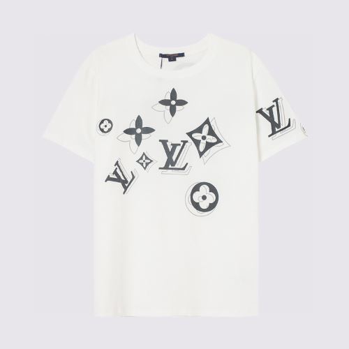 男女兼用 2色可選 ルイ ヴィトンコピーブランド ラウンドネック 半袖Tシャツ 2022新作 セール中 綿/コットン 頑丈な素材 吸汗速乾