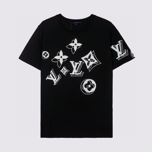 男女兼用 2色可選 ルイ ヴィトンコピーブランド ラウンドネック 半袖Tシャツ 2022新作 セール中 綿/コットン 頑丈な素材 吸汗速乾