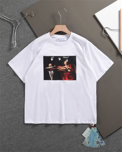 オフホワイトコピー カッコいい印象を付ける 縦には伸びにくい 個性的なデザ Tシャツ 2022新作 クールビズ Off-White オフホワイト 2色可選