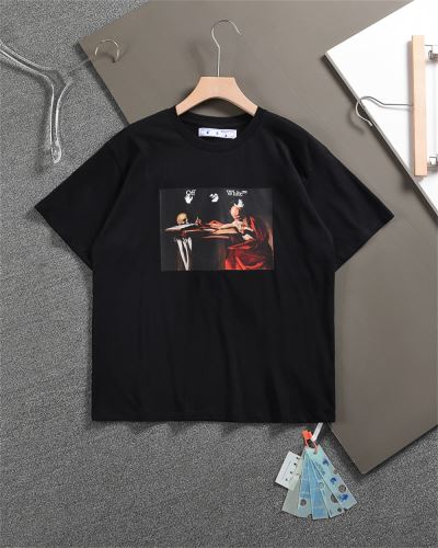 オフホワイトコピー カッコいい印象を付ける 縦には伸びにくい 個性的なデザ Tシャツ 2022新作 クールビズ Off-White オフホワイト 2色可選