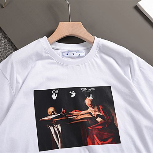 オフホワイトコピー カッコいい印象を付ける 縦には伸びにくい 個性的なデザ Tシャツ 2022新作 クールビズ Off-White オフホワイト 2色可選