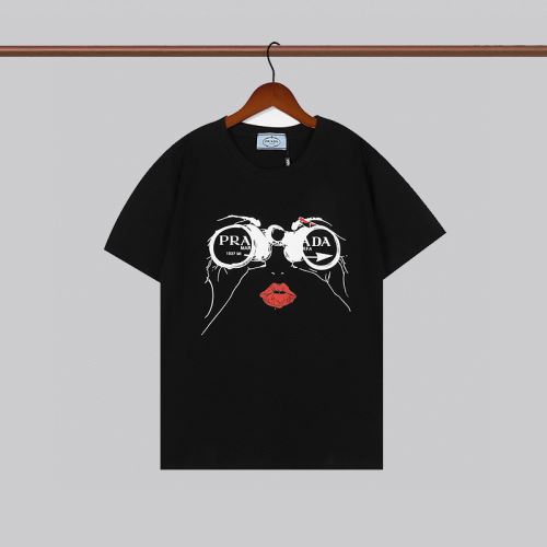 売れ筋のいい 半袖Tシャツ 2色可選 プリント 2022新作 プラダブランド 偽物 通販 ラウンドネック ラックスした雰囲気 プラダ PRADA 優しいフィット感