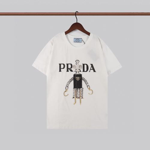 カッコいい印象を付ける プラダスーパーコピー 激安 収縮性のある プラダ PRADA 2022新作 Tシャツ 希少価値大！ラウンドネック 2色可選