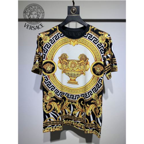 2022新作 半袖Tシャツ カッコいい印象を付ける ヴェルサーチVERSACE 人気販売中 ヴェルサーチブランド コピー 収縮性のある レジャー