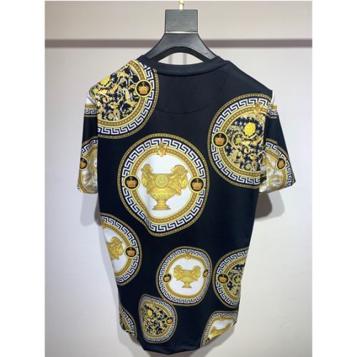 クールビズ ヴェルサーチブランド 偽物 通販 ヴェルサーチVERSACE ラウンドネック 半袖Tシャツ 2022新作 着心地抜群 プリント