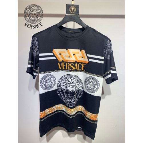 ファッション 人気 ヴェルサーチブランドスーパーコピー 2022新作 クールビズ 半袖Tシャツ ラウンドネック 吸汗性に優れ