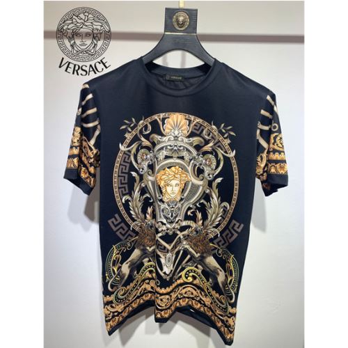 半袖Tシャツ 柔らかな質感 ラックスした雰囲気 レジャー 細身のシルエット 2022新作 ヴェルサーチコピー