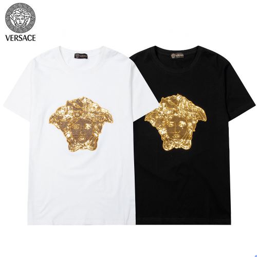 しわになりにくい 2色可選 ヴェルサーチブランド 偽物 通販 プリント 2022新作 Tシャツ 収縮性のある
