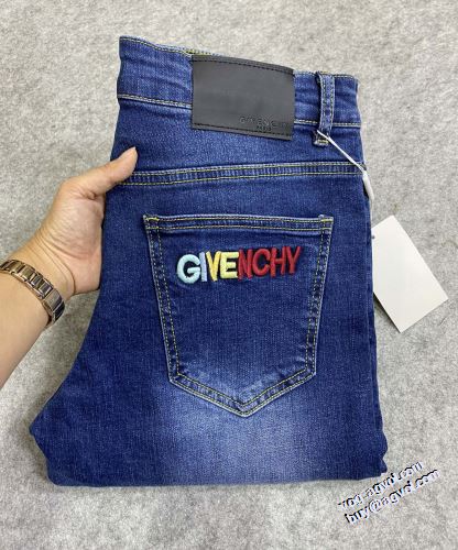 2022新作 生地結構伸びる 柔らかな質感 ジバンシー GIVENCHY デニムパンツ プリント柄 ジバンシィブランド コピー ファション性の高い