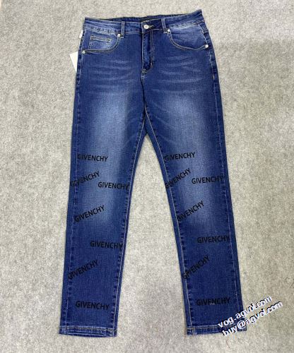 2022新作 生地結構伸びる 柔らかな質感 ジバンシー GIVENCHY デニムパンツ プリント柄 ジバンシィブランド コピー ファション性の高い