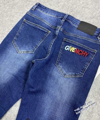 2022新作 生地結構伸びる 柔らかな質感 ジバンシー GIVENCHY デニムパンツ プリント柄 ジバンシィブランド コピー ファション性の高い