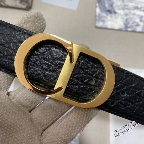 2022新作 ディオールコピー ブランド 2色可選 ディオール DIOR 耐久性のある ベルト 海外セレブ愛用 カジュアル レザー ベルト 細タイプ 長さ調節可能