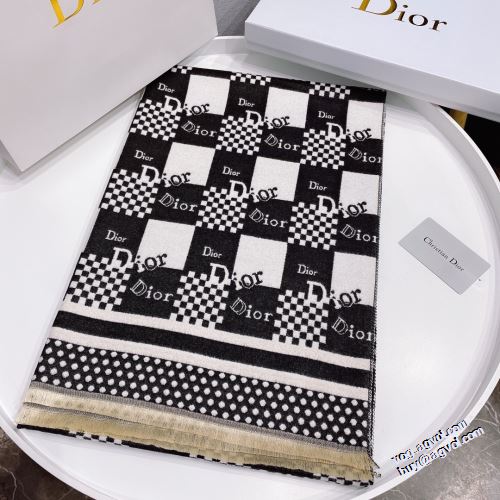 スタイリッシュな印象 ディオール DIOR バイカラー 2022新作 ロングマフラー ちくちくしない優しい付け心地 ディオールブランド コピー 多色選択可