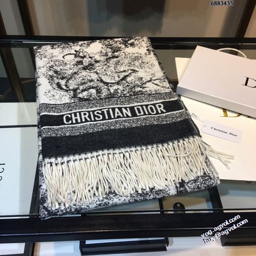 完成度の高い逸品 ディオールスーパーコピー 刺繍マフラー ディオール DIOR 大判ストール 3色可選 マフラー 両端はフリンジ仕上げ クラシック 2022新作