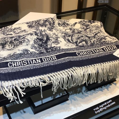 完成度の高い逸品 ディオールスーパーコピー 刺繍マフラー ディオール DIOR 大判ストール 3色可選 マフラー 両端はフリンジ仕上げ クラシック 2022新作