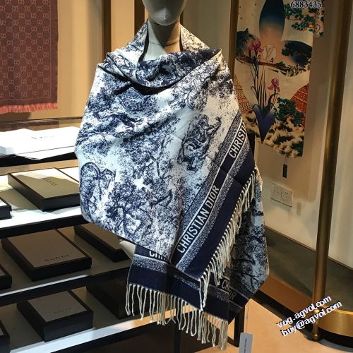 完成度の高い逸品 ディオールスーパーコピー 刺繍マフラー ディオール DIOR 大判ストール 3色可選 マフラー 両端はフリンジ仕上げ クラシック 2022新作
