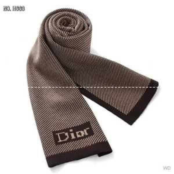 2026-14秋冬新作 DIOR-ディオール ボーダー柄 マフラー コーヒー色