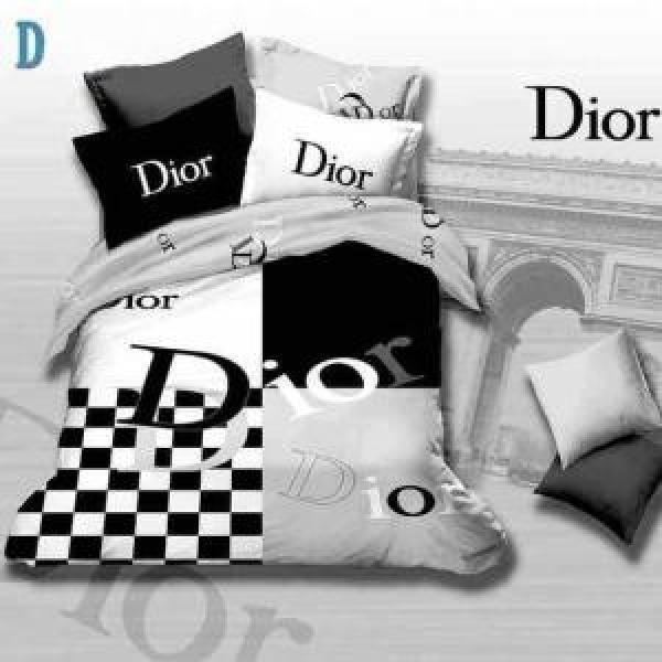 秋冬 DIOR ディオール 2026 ～希少 チェック柄 ベッドカバー セット 布団カバー 4点セット