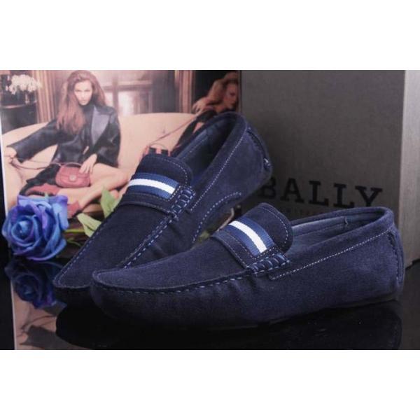 人気商品 2026-14秋冬新作 BALLY バリー デッキシューズ スエード NAVY