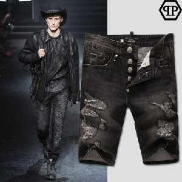 2014春夏 PHILIPP PLEIN フィリッププレイン人気が爆発 ハーフデニム 2887A