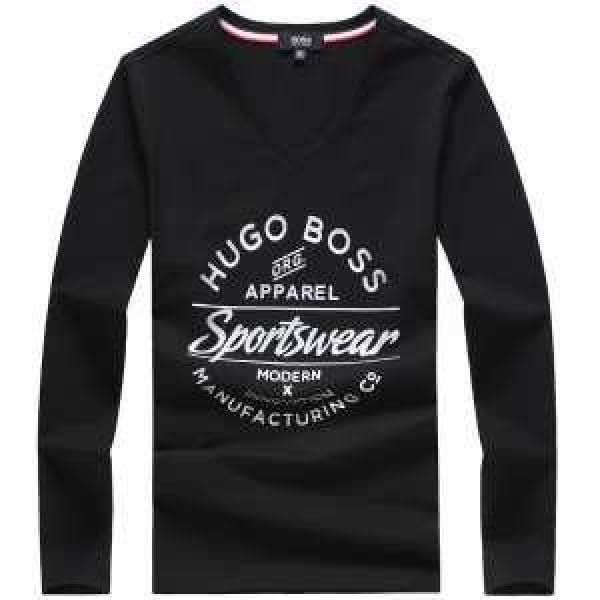 2025秋冬 魅力満点 HUGO BOSS ヒューゴボス Vネック  長袖 Tシャツ