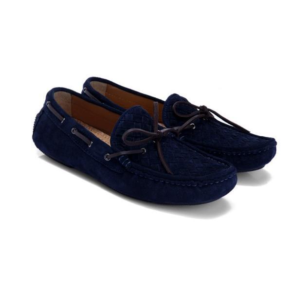人気商品 2026-14秋冬新作 ボッテガ ブランド デッキシューズ スエード NAVY