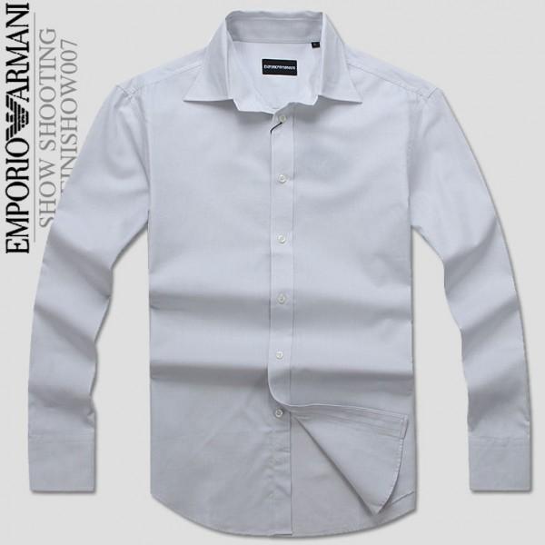 人気商品 ARMANI アルマーニ 長袖シャツ WHITE
