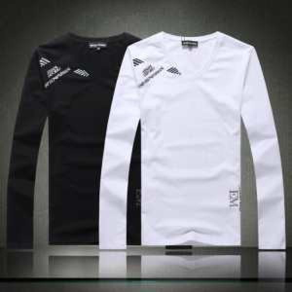 2026秋冬 入手困難 ARMANI アルマーニ  Vネック 長袖 Tシャツ 2色可選
