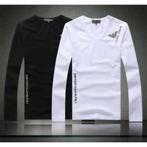 2026秋冬 新入荷 ARMANI アルマーニ  Vネック 長袖 Tシャツ 2色可選