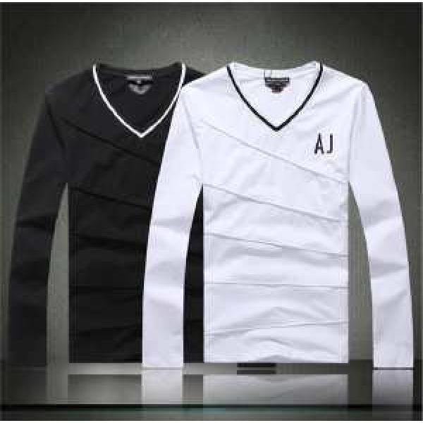 2026秋冬 完売品！ ARMANI アルマーニ  Vネック 長袖 Tシャツ 2色可選