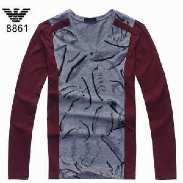 2026秋冬 ARMANI アルマーニ 抜群の雰囲気が作れる! Vネック 長袖 Tシャツ 2色可選