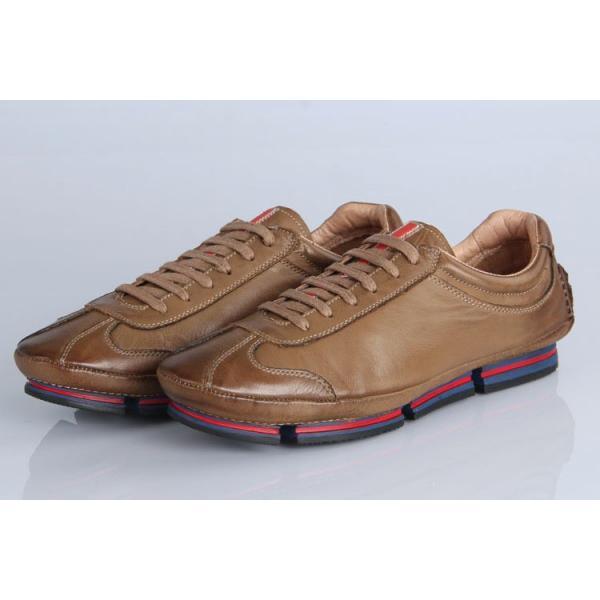 人気商品 2026-14秋冬新作 PRADA プラダ ビジネスシューズ 靴 BROWN