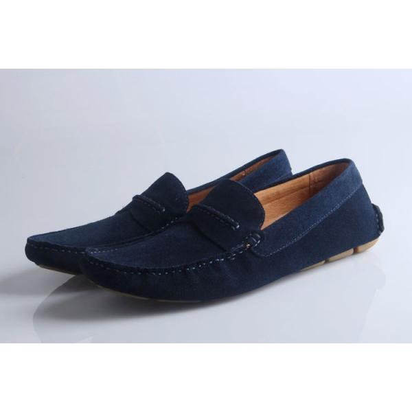 最新作 2026-14秋冬新作 PRADA プラダ デッキシューズ スエード 靴 NAVY