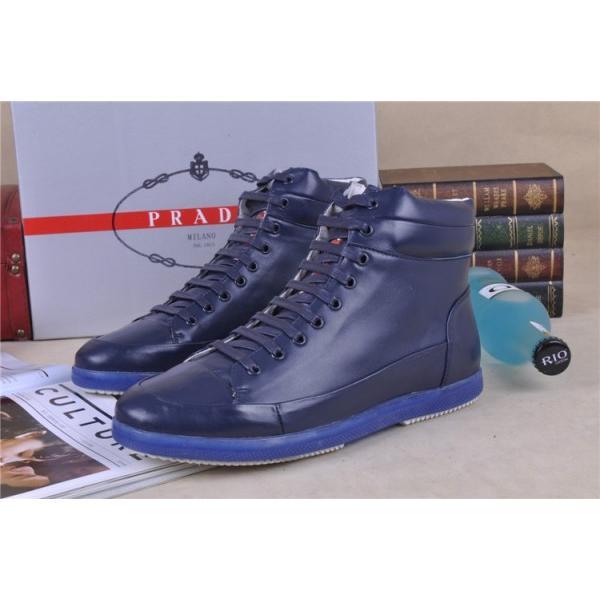 新作登場 2026-14秋冬 PRADA プラダ ショートブーツ 靴 NAVY