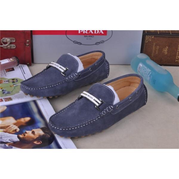 SALE!今季 2026-14秋冬 PRADA プラダ デッキシューズ スエード 靴 NAVY