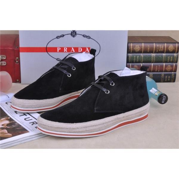 SALE開催 2025-14秋冬 PRADA プラダ ショートブーツ スエード 靴 BLACK